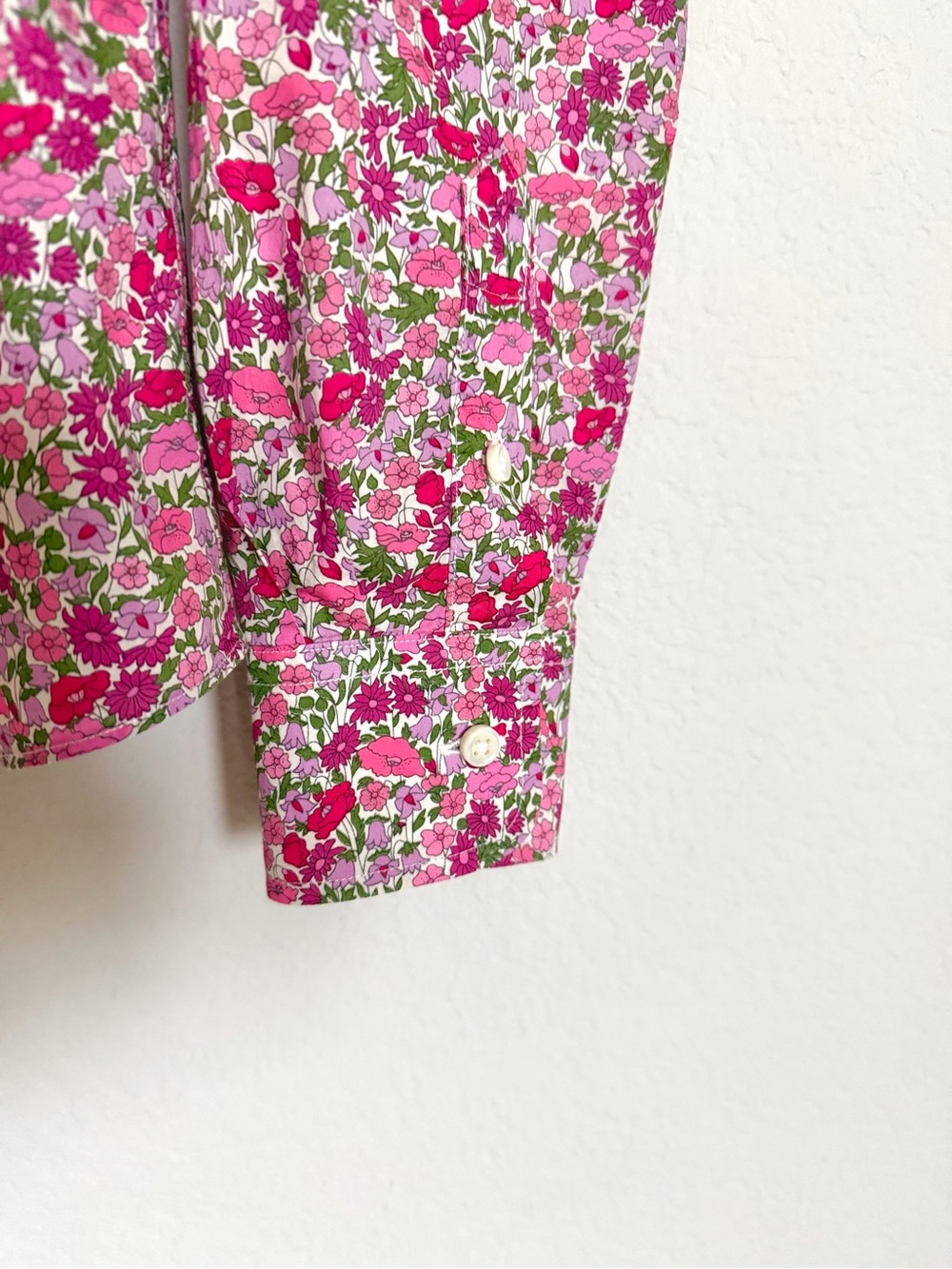 Ann Mashburn Liberty Blouse Top Sz S Liberty London Pink Poppy Forest - Picture 6 of 11